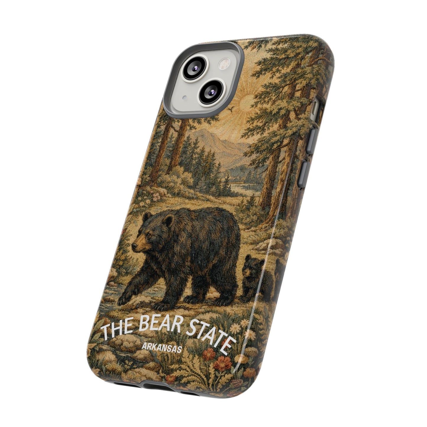 The Bear State Arkansas Vintage Forest Tough Phone Case for iPhone