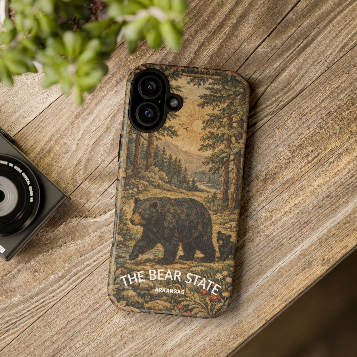 The Bear State Arkansas Vintage Forest Tough Phone Case for iPhone