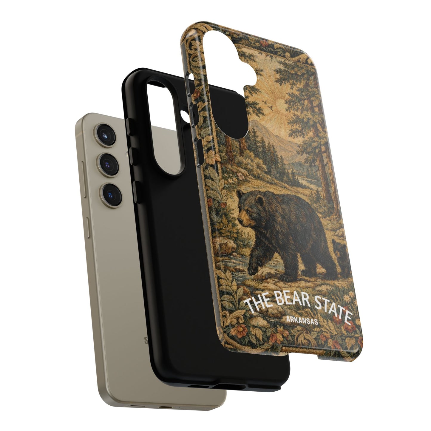 The Bear State Arkansas Vintage Forest Tough Phone Case for Samsung Galaxy Phones