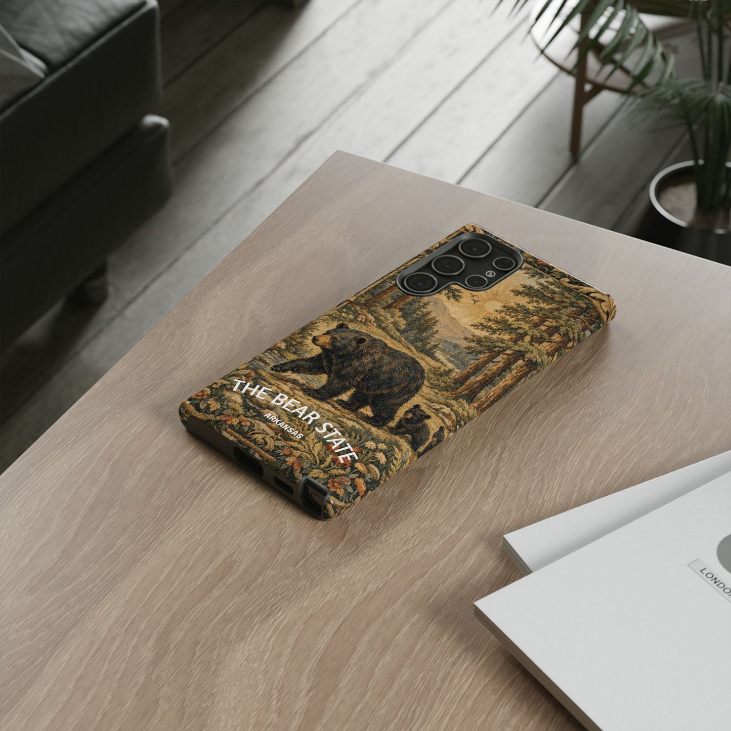 The Bear State Arkansas Vintage Forest Tough Phone Case for Samsung Galaxy Phones