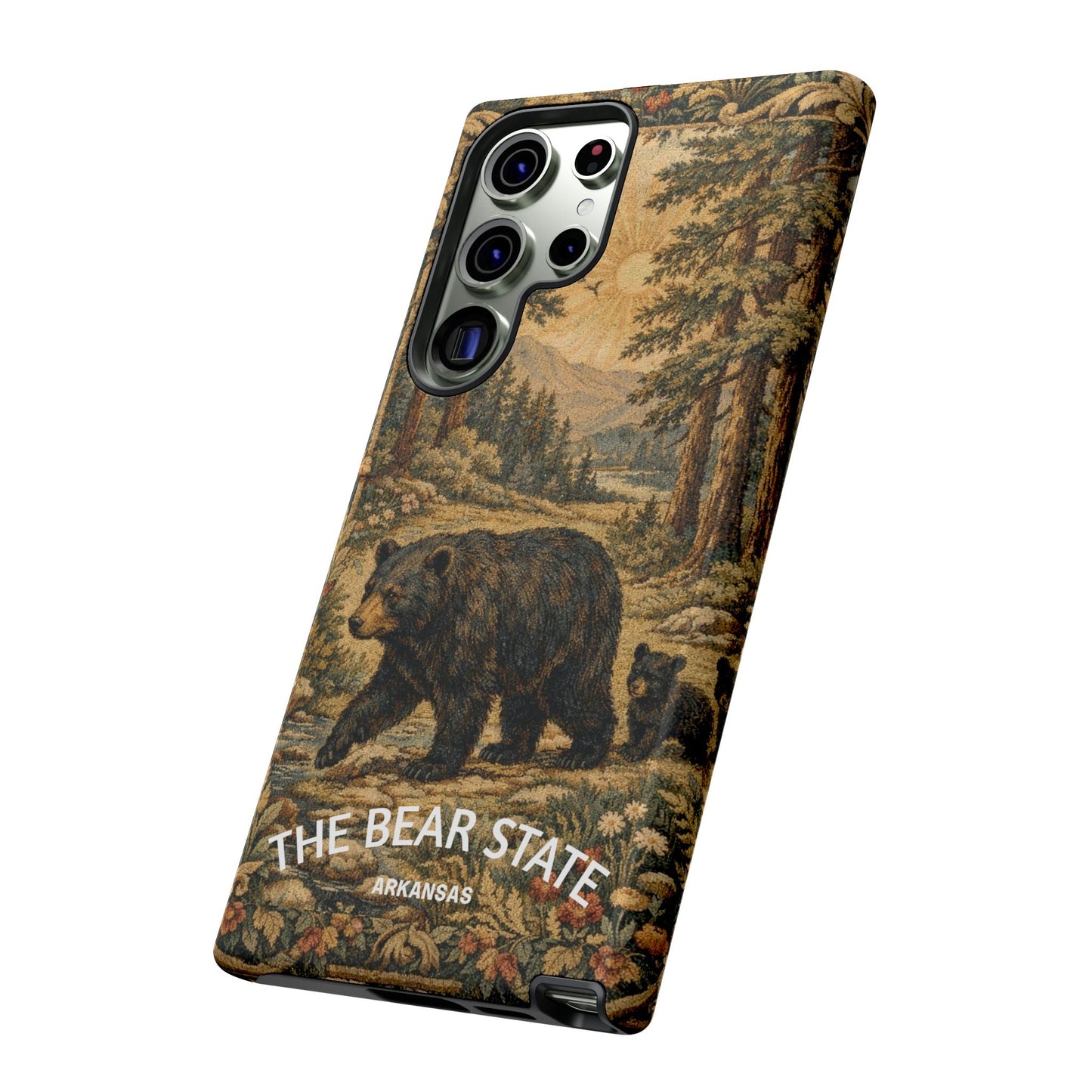The Bear State Arkansas Vintage Forest Tough Phone Case for Samsung Galaxy Phones