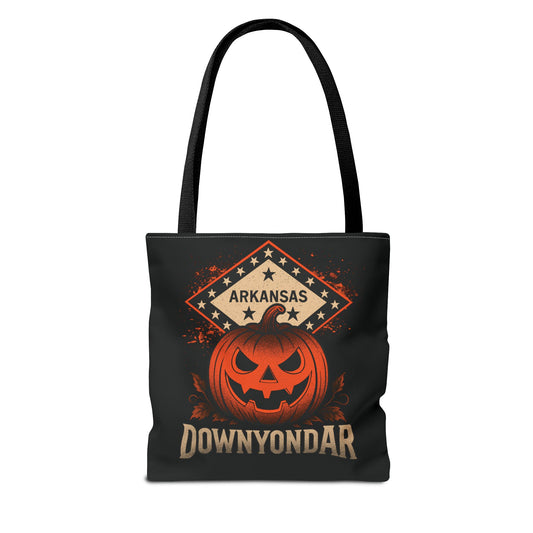 DownYondAR Arkansas Pumpkin Tote Bag, Halloween Pumpkin Tote Bag, Spooky Tote, Fall Style, Trick or Treat Bag, Arkansas Theme, Autumn Festival