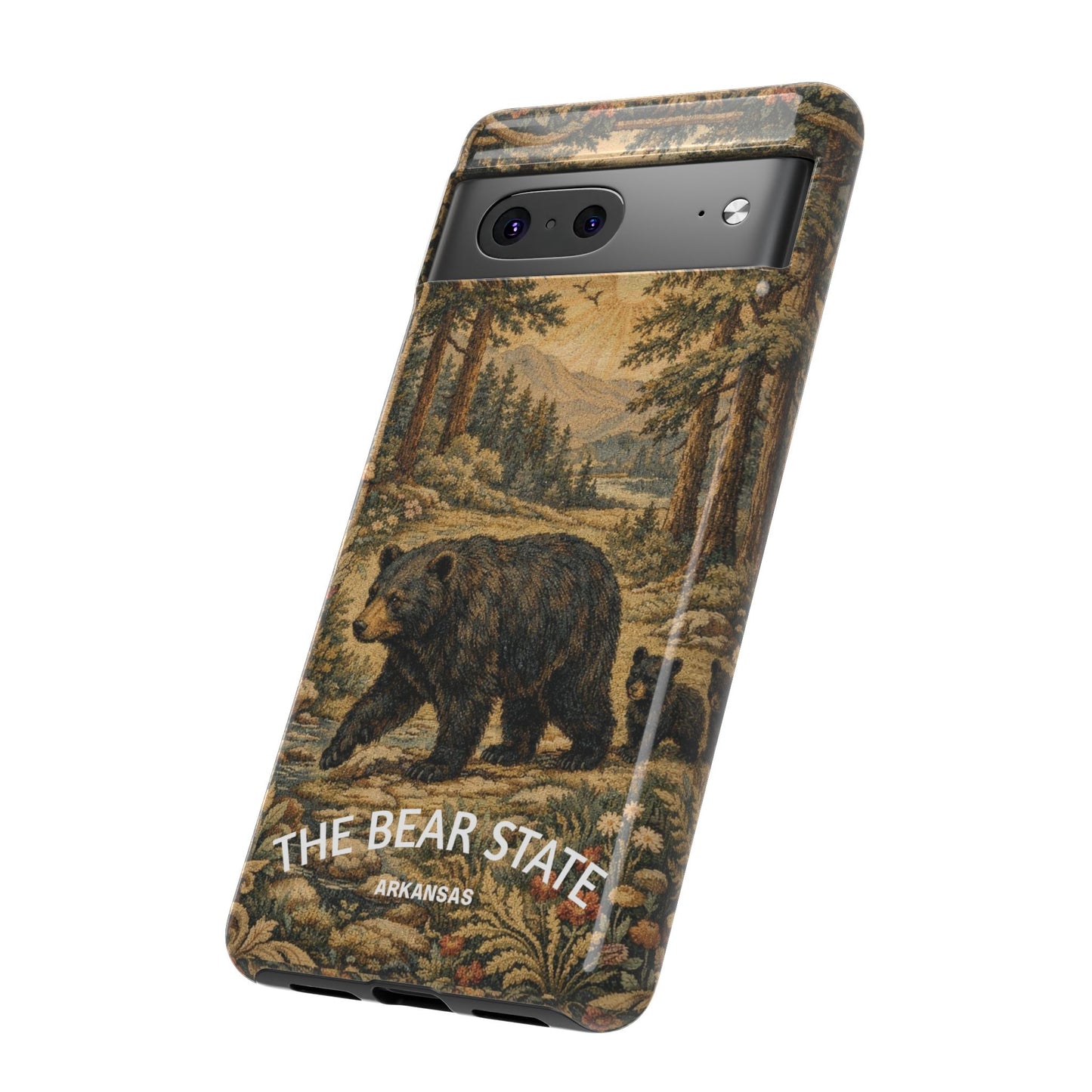 The Bear State Arkansas Vintage Forest Tough Phone Case for Google Pixel Phones