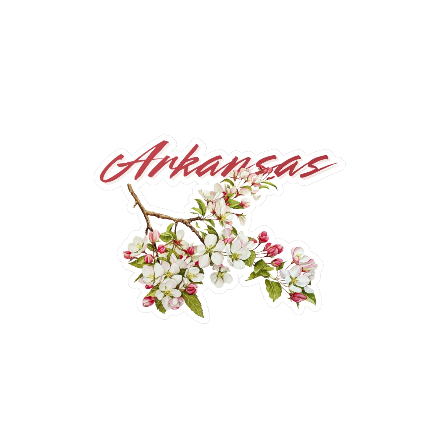 Arkansas Apple Blossom Vinyl Decal