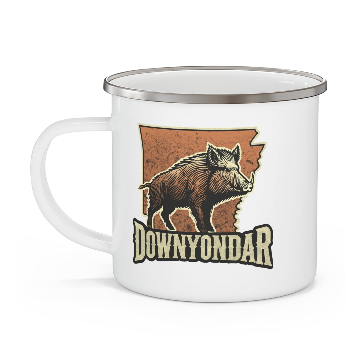 Arkansas Wildboar Hunting Enamel Camping Mug