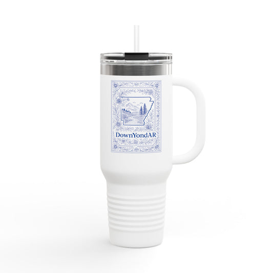 40oz Arkansas Floral Travel Mug – Double-Wall Insulated Tumbler with Straw | DownYondAR Polar Camel Cup