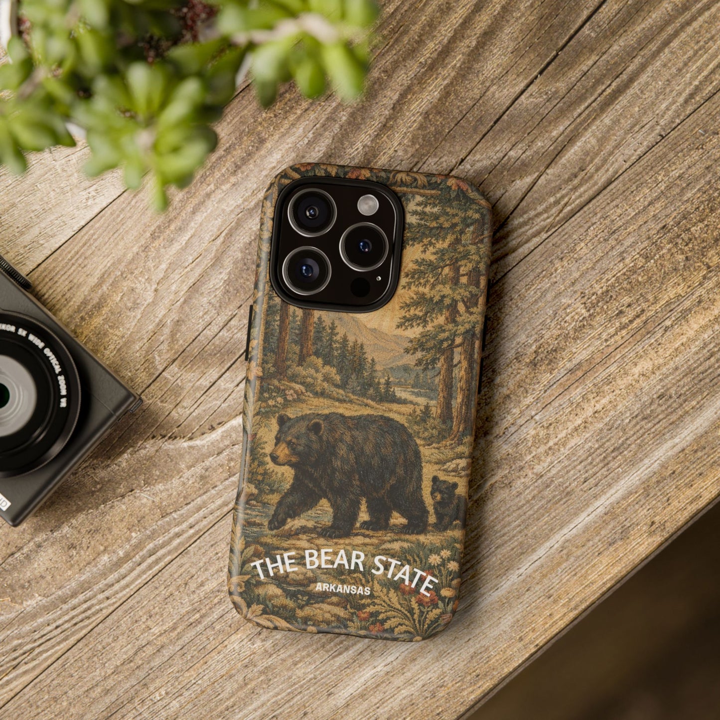 The Bear State Arkansas Vintage Forest Tough Phone Case for iPhone