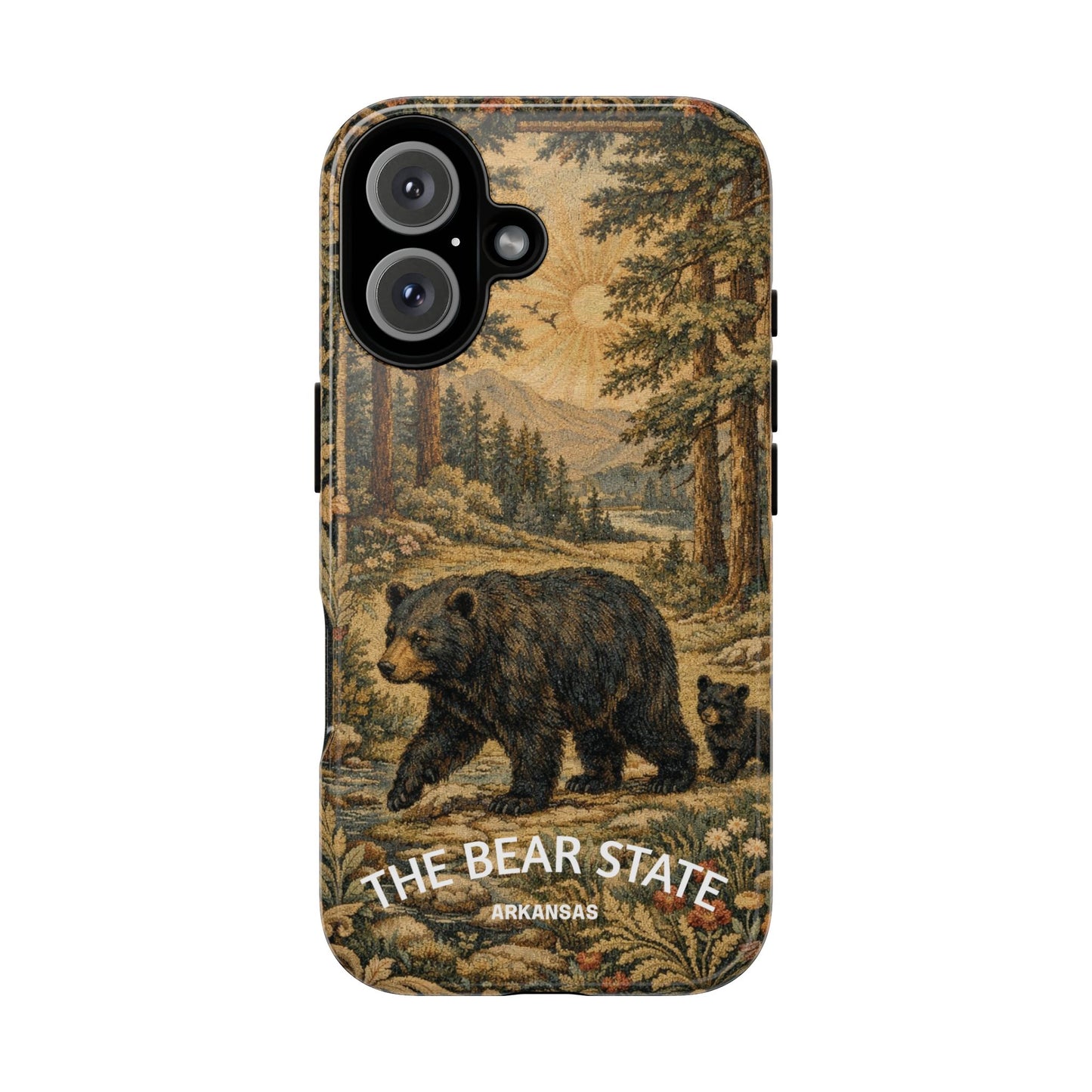 The Bear State Arkansas Vintage Forest Tough Phone Case for iPhone