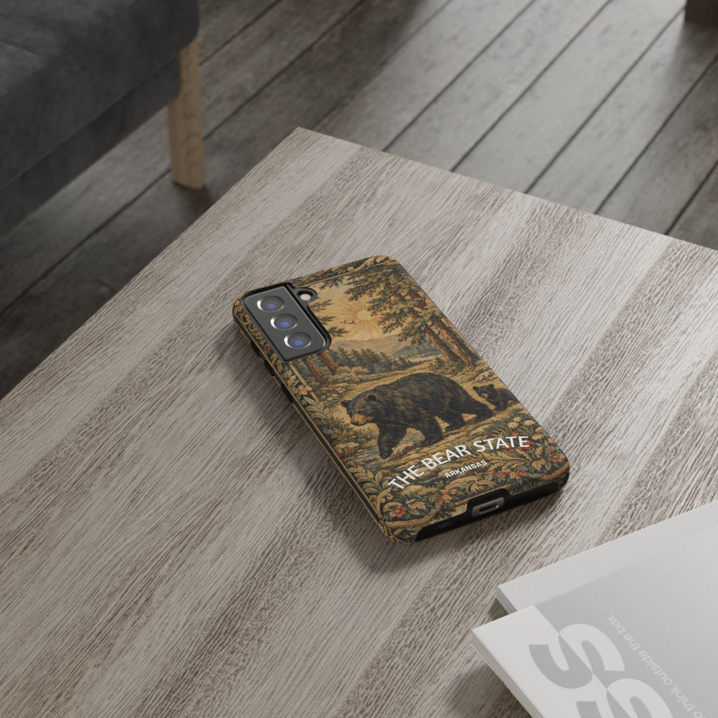 The Bear State Arkansas Vintage Forest Tough Phone Case for Samsung Galaxy Phones