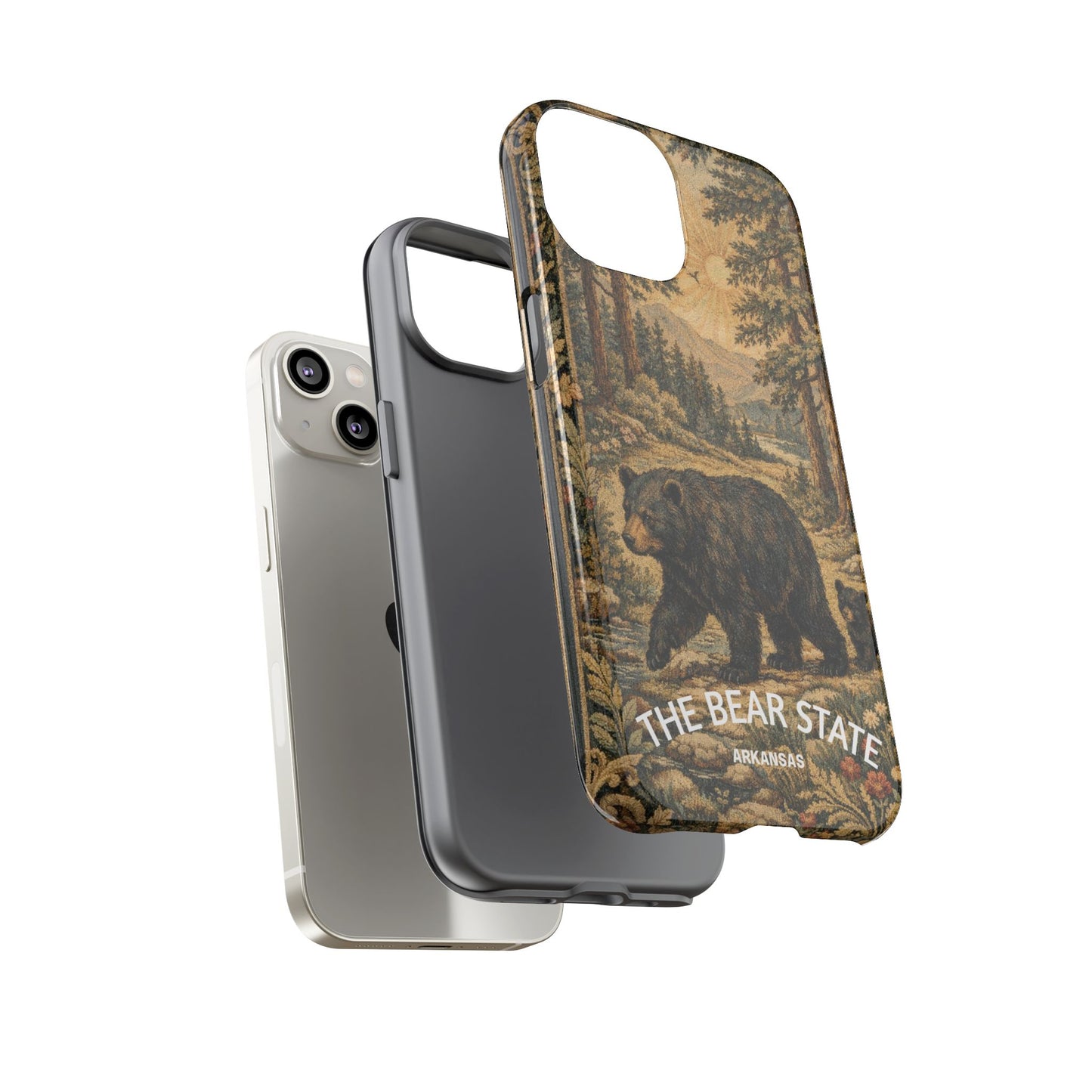 The Bear State Arkansas Vintage Forest Tough Phone Case for iPhone