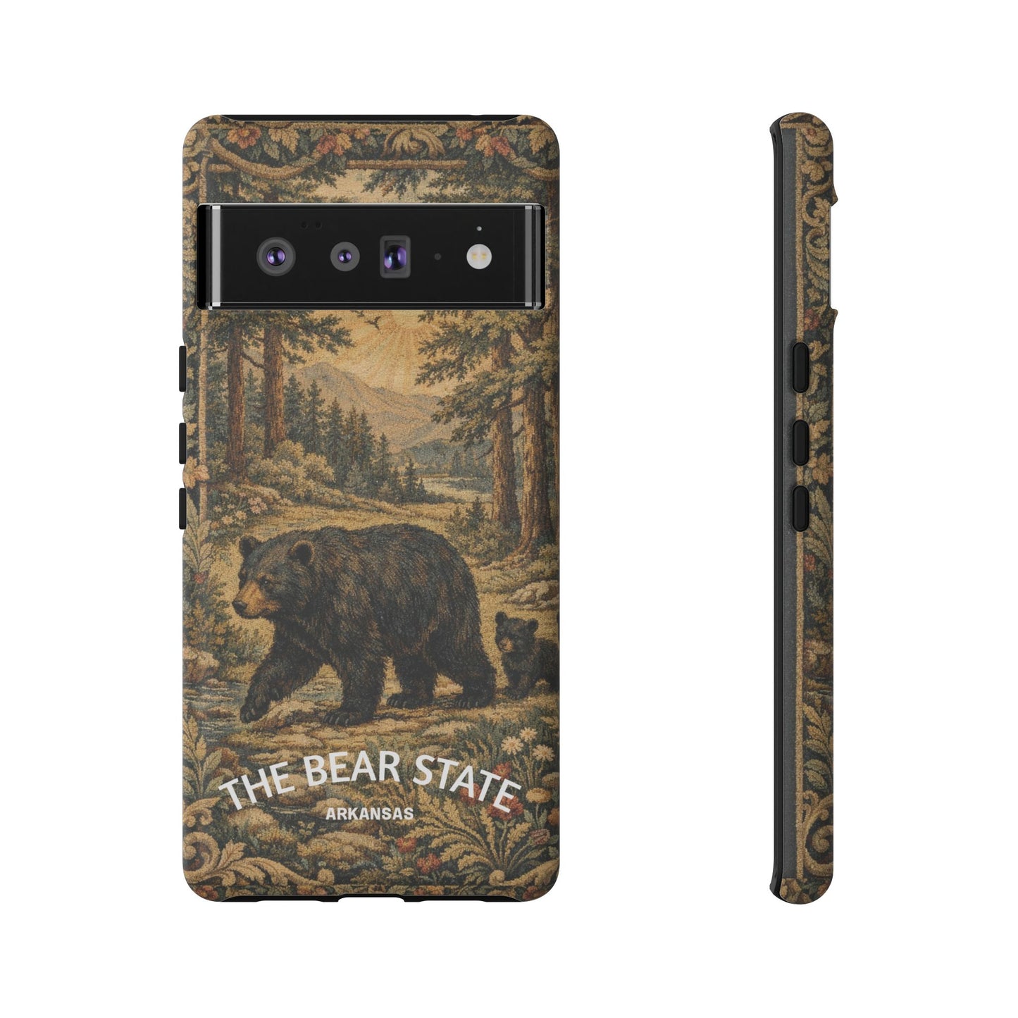 The Bear State Arkansas Vintage Forest Tough Phone Case for Google Pixel Phones