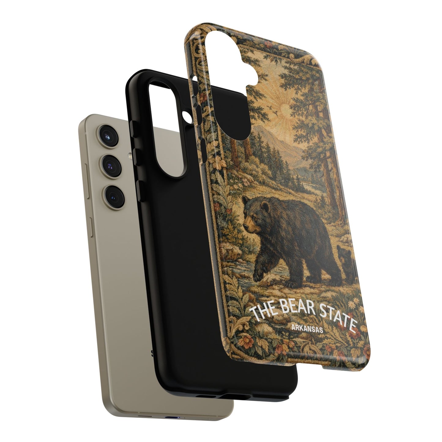 The Bear State Arkansas Vintage Forest Tough Phone Case for Samsung Galaxy Phones