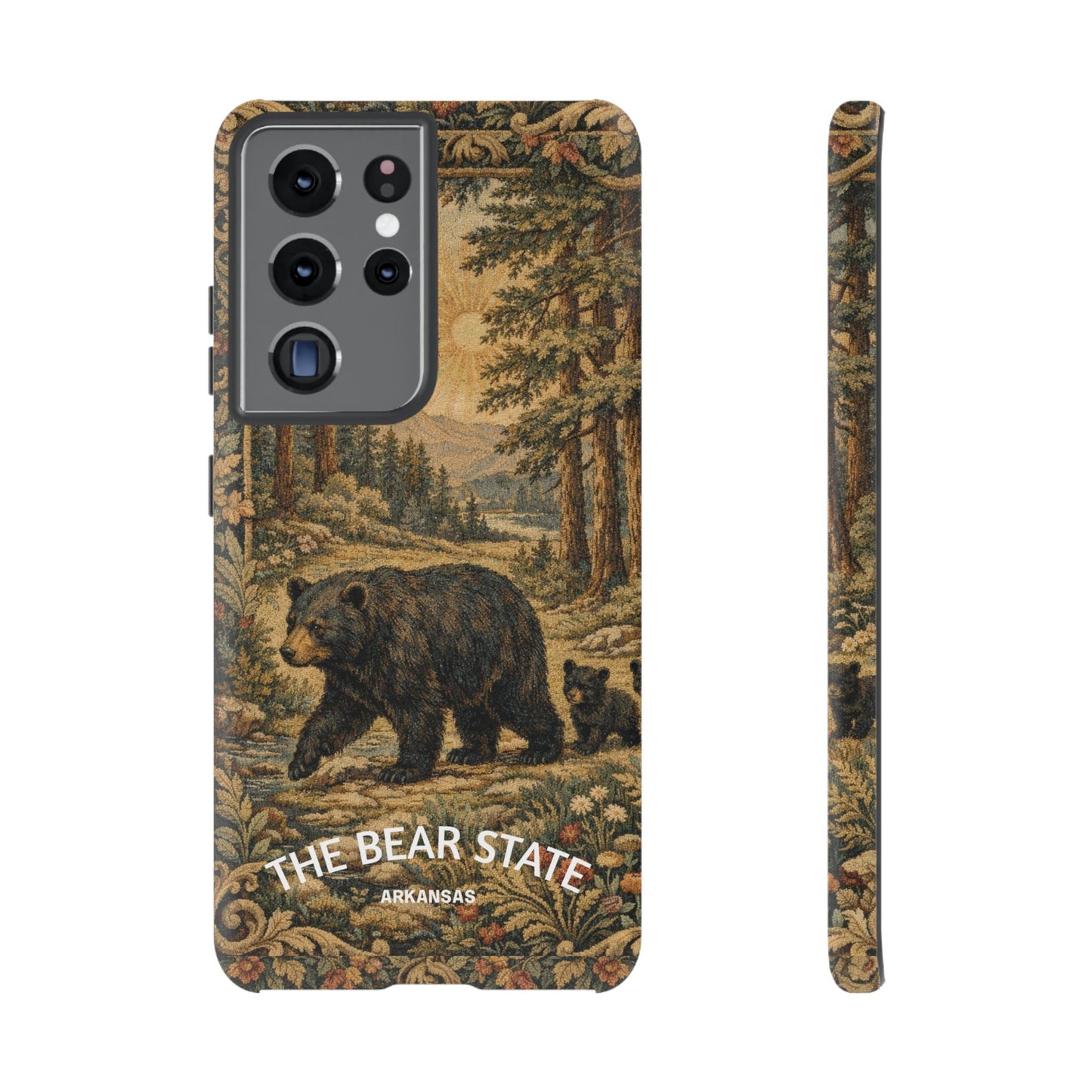 The Bear State Arkansas Vintage Forest Tough Phone Case for Samsung Galaxy Phones
