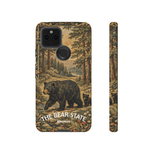 The Bear State Arkansas Vintage Forest Tough Phone Case for Google Pixel Phones