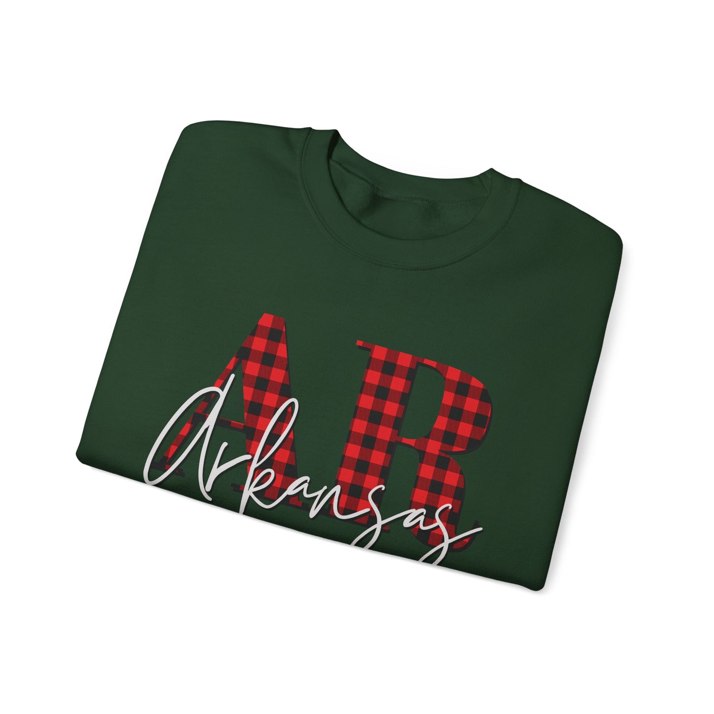 Buffalo Plaid Arkansas ChristmasUnisex Heavy Blend™ Crewneck Sweatshirt