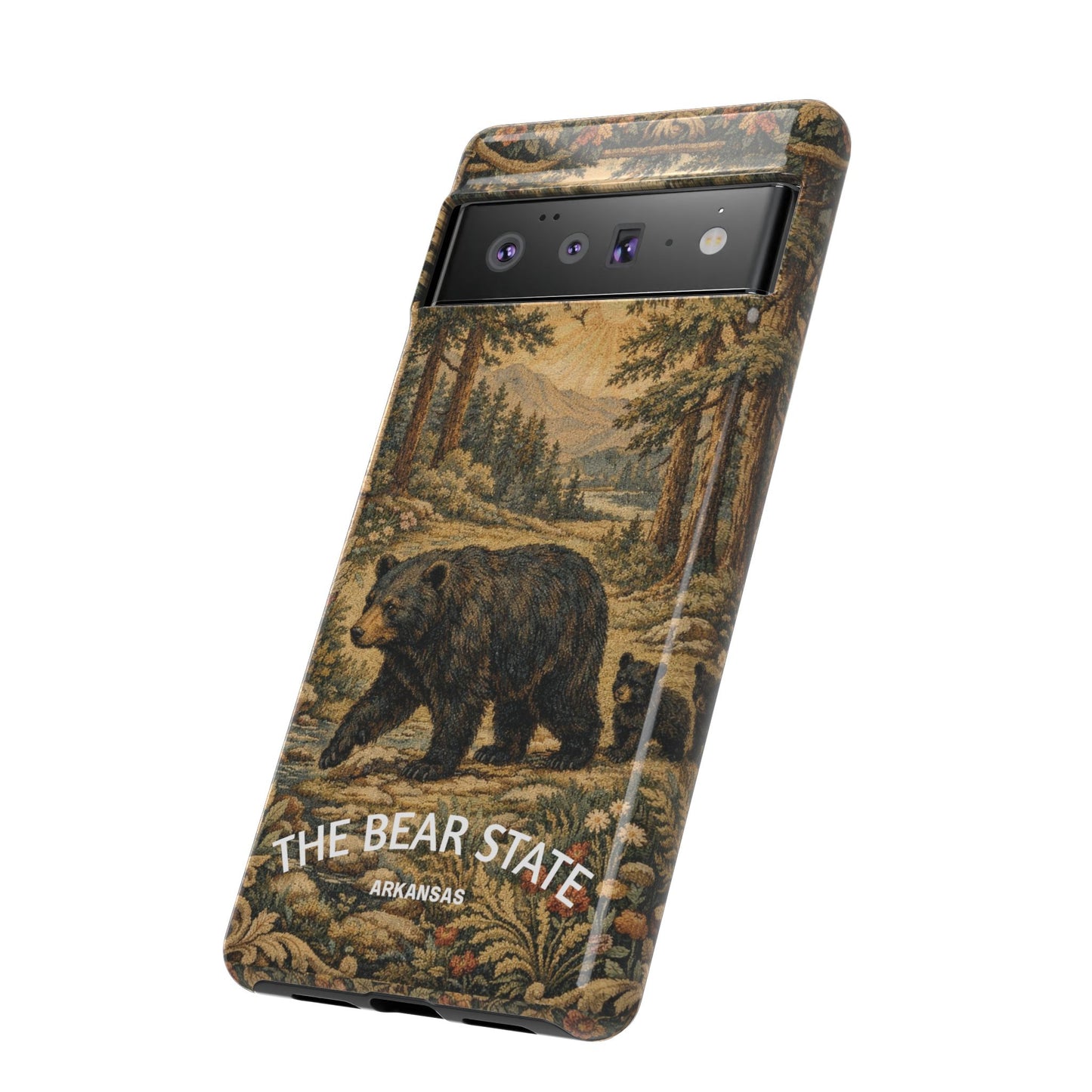 The Bear State Arkansas Vintage Forest Tough Phone Case for Google Pixel Phones
