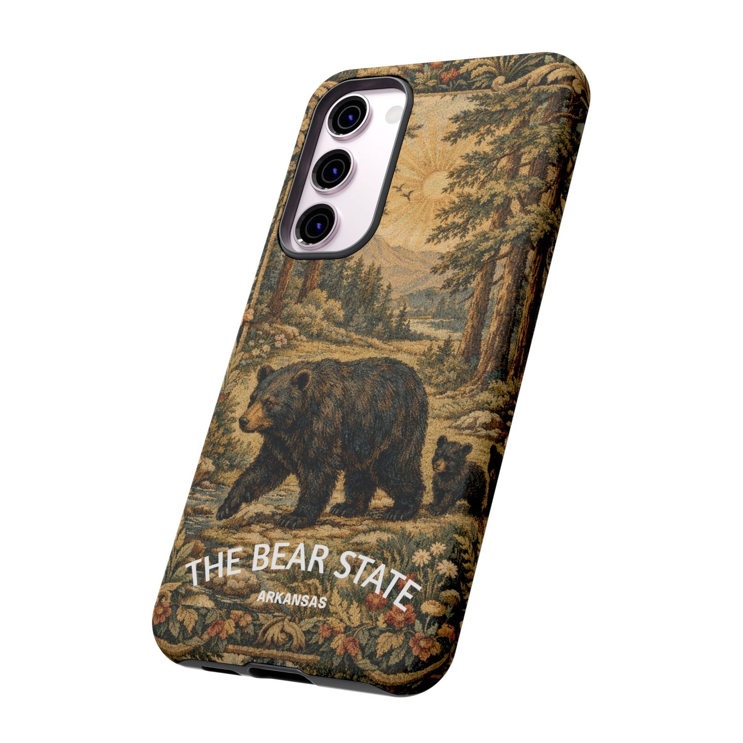 The Bear State Arkansas Vintage Forest Tough Phone Case for Samsung Galaxy Phones