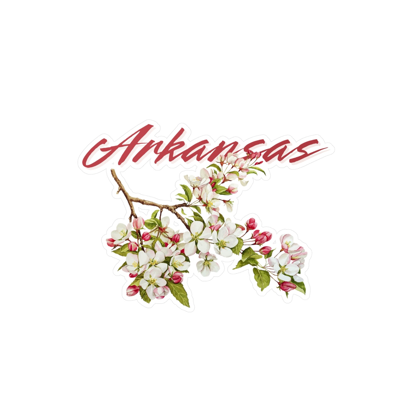 Arkansas Apple Blossom Vinyl Decal