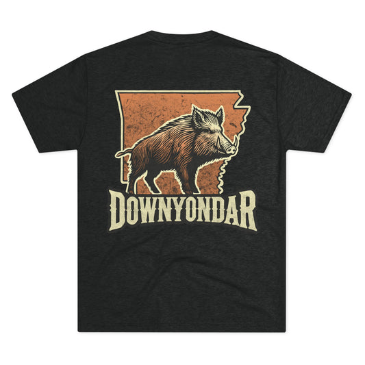 DownYondAR Razorback Tee | Arkansas Hog Hunting Shirt | Unisex Tri-Blend Crew Shirt