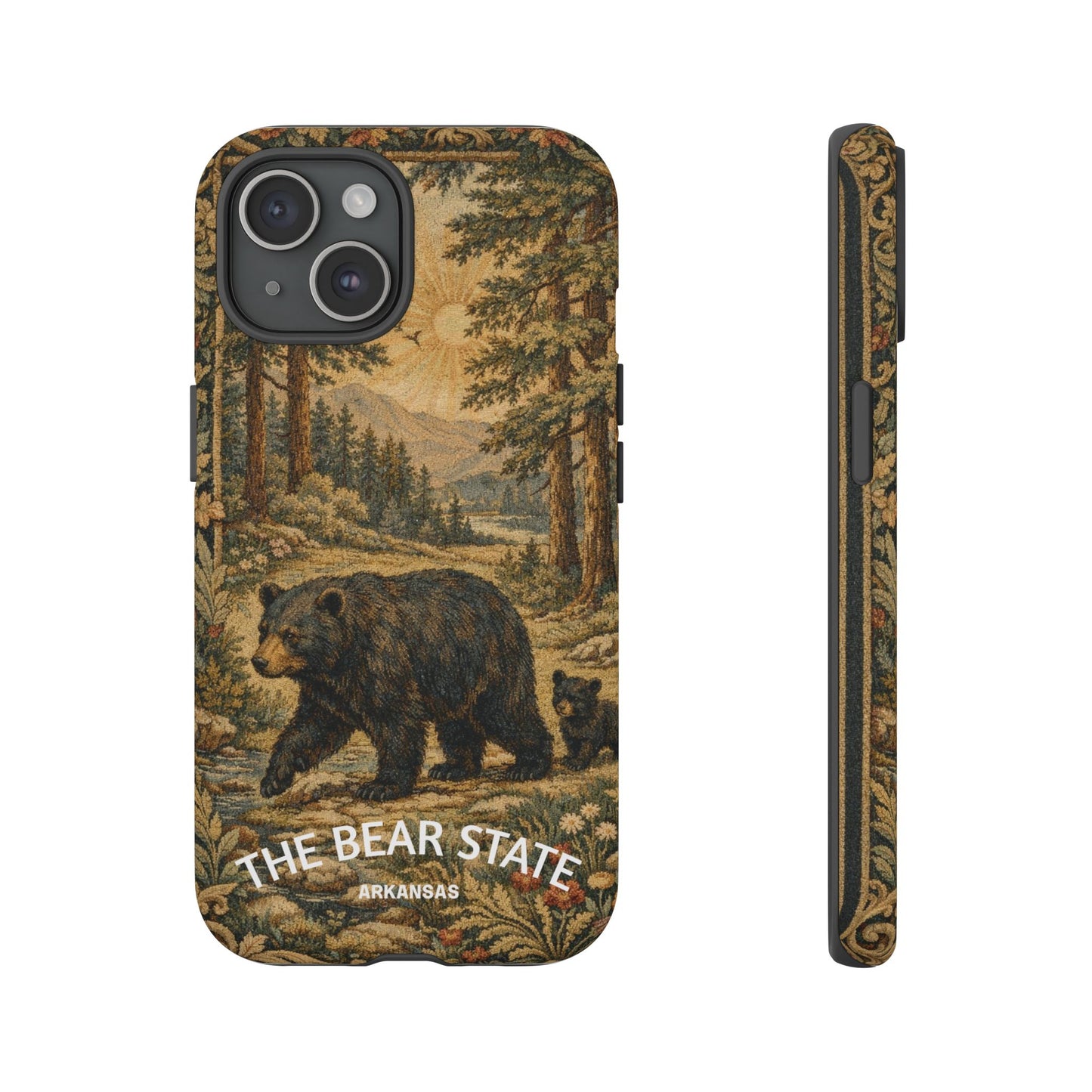 The Bear State Arkansas Vintage Forest Tough Phone Case for iPhone