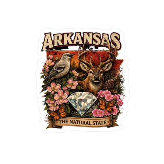 Arkansas Heritage Nature Sticker — 'The Natural State' Kiss-Cut Vinyl Decal