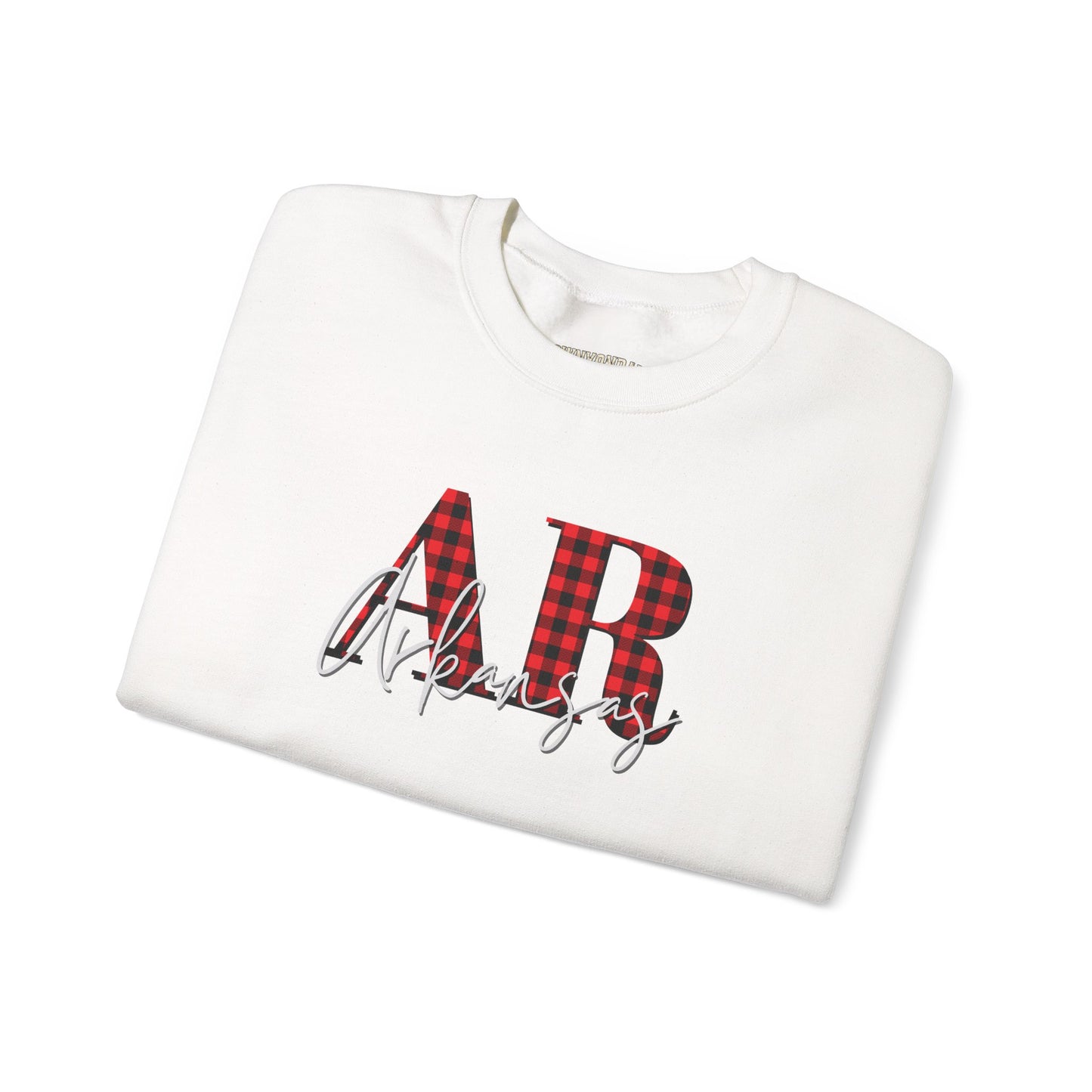 Buffalo Plaid AR Arkansas Crewneck Sweatshirt