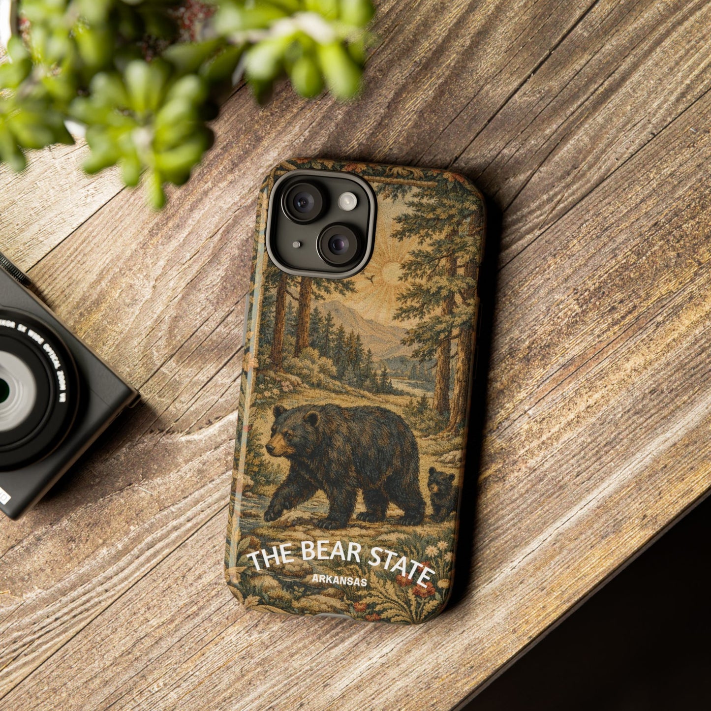 The Bear State Arkansas Vintage Forest Tough Phone Case for iPhone