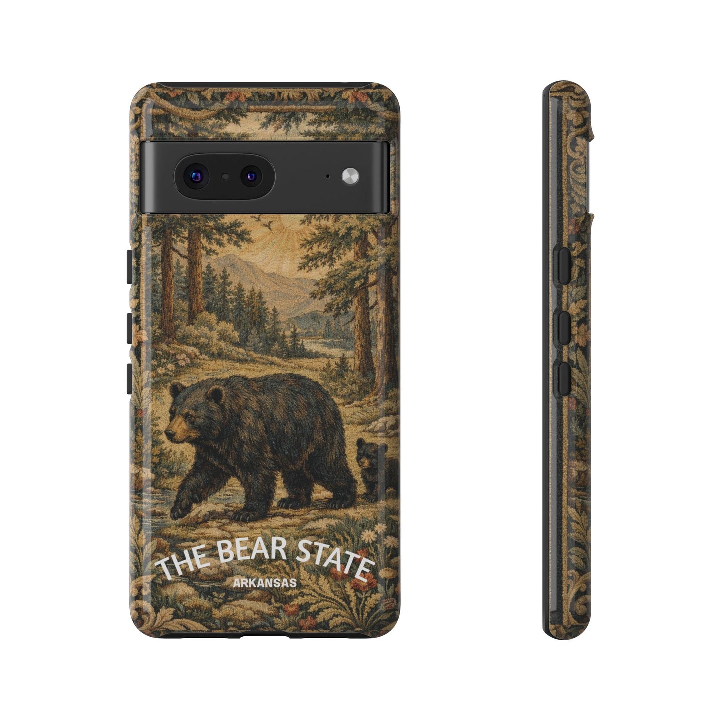 The Bear State Arkansas Vintage Forest Tough Phone Case for Google Pixel Phones