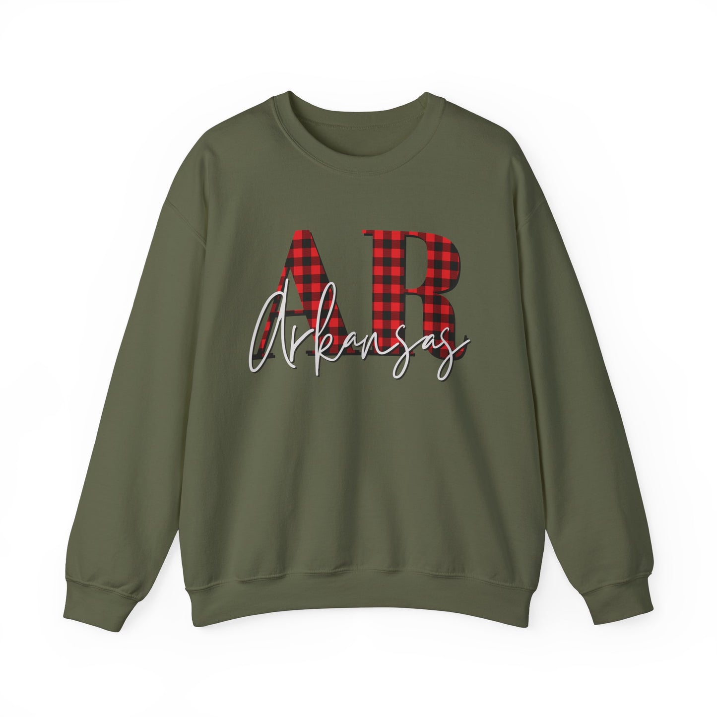 Buffalo Plaid Arkansas ChristmasUnisex Heavy Blend™ Crewneck Sweatshirt