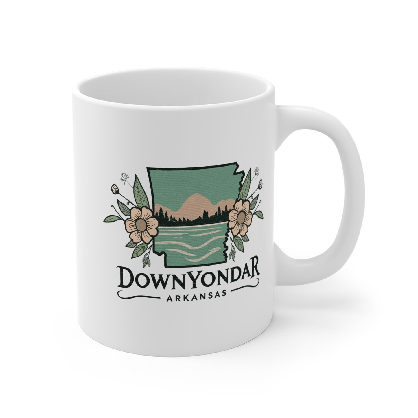 DownYondAR Arkansas Natural State Floral Ceramic Mug 11oz