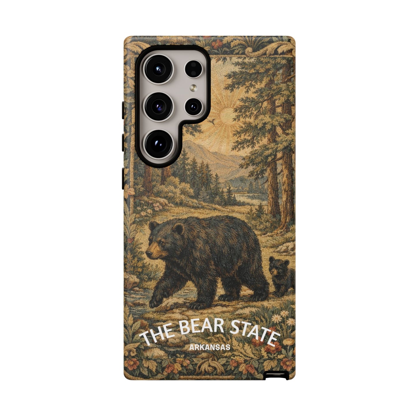 The Bear State Arkansas Vintage Forest Tough Phone Case for Samsung Galaxy Phones