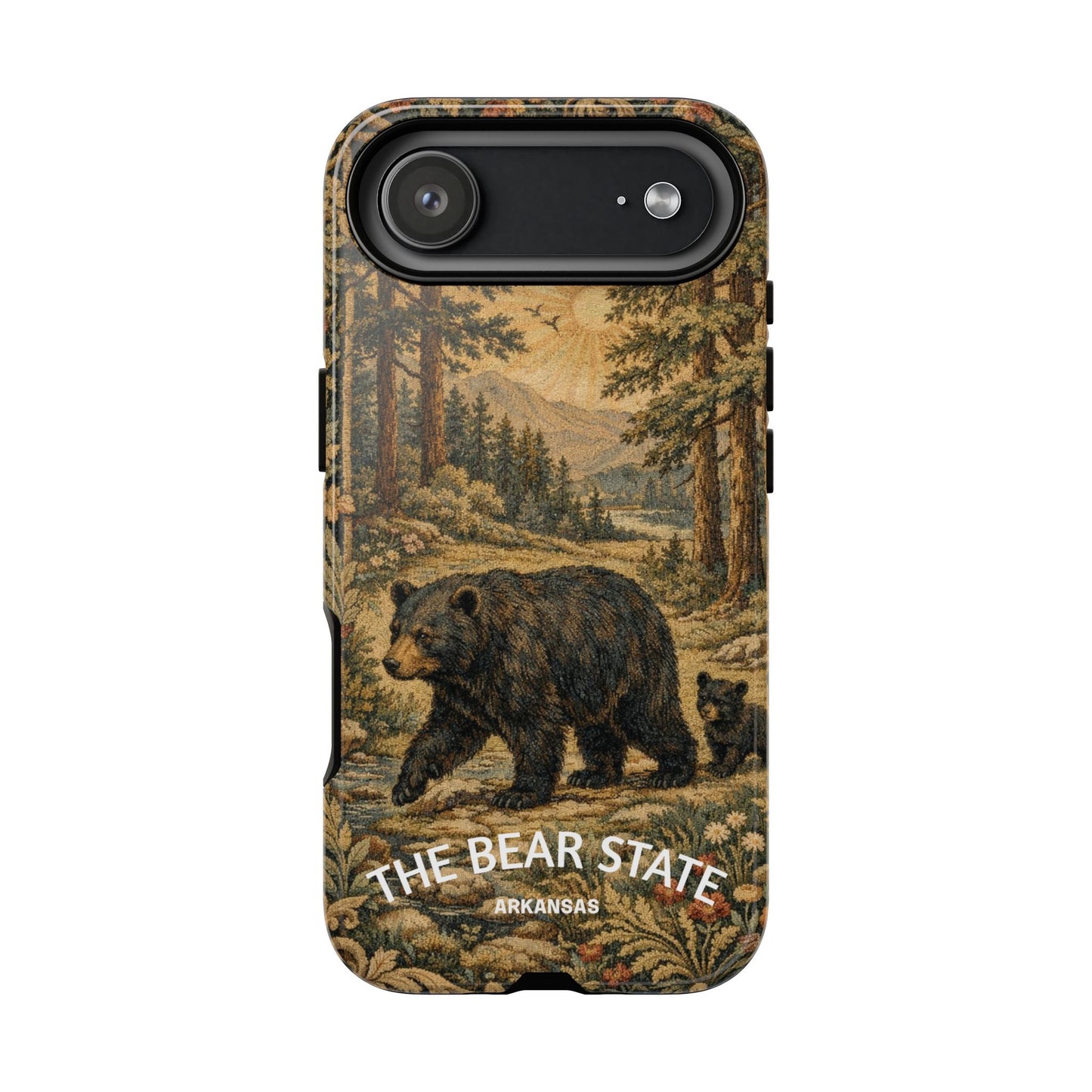 The Bear State Arkansas Vintage Forest Tough Phone Case for iPhone