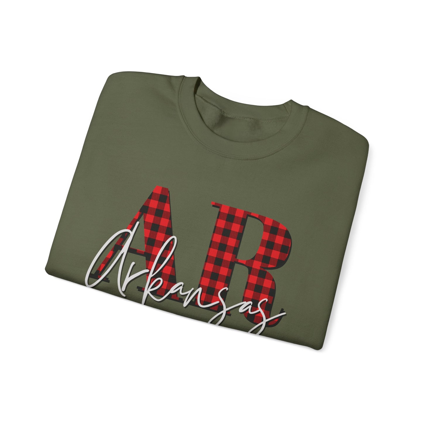 Buffalo Plaid Arkansas ChristmasUnisex Heavy Blend™ Crewneck Sweatshirt