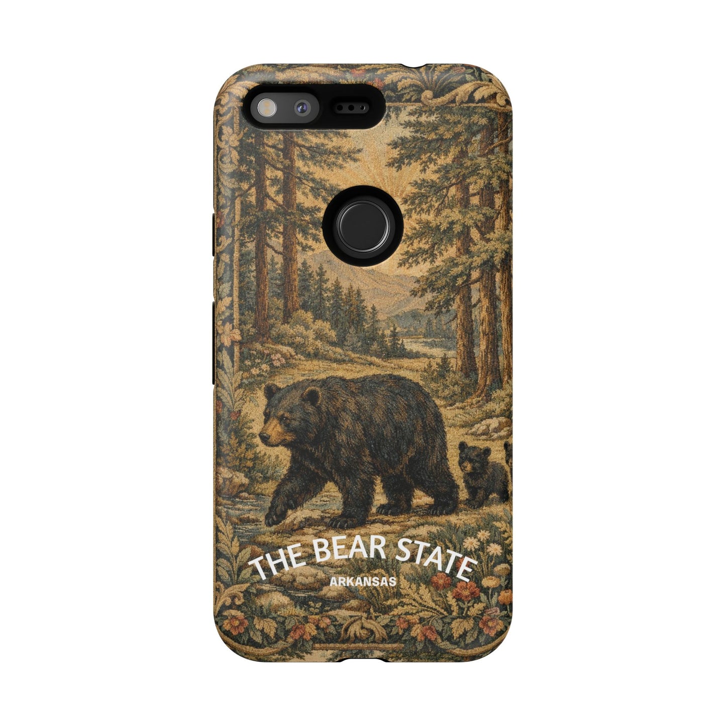 The Bear State Arkansas Vintage Forest Tough Phone Case for Google Pixel Phones