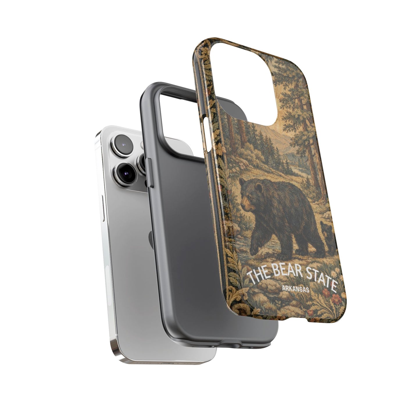 The Bear State Arkansas Vintage Forest Tough Phone Case for iPhone