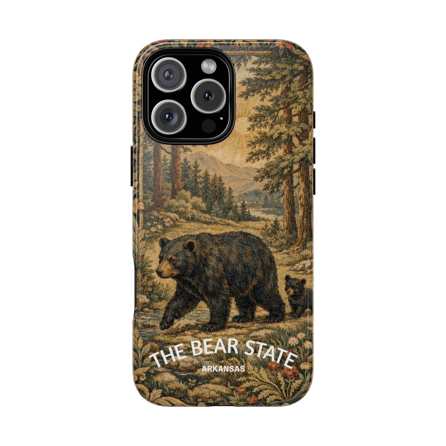 The Bear State Arkansas Vintage Forest Tough Phone Case for iPhone