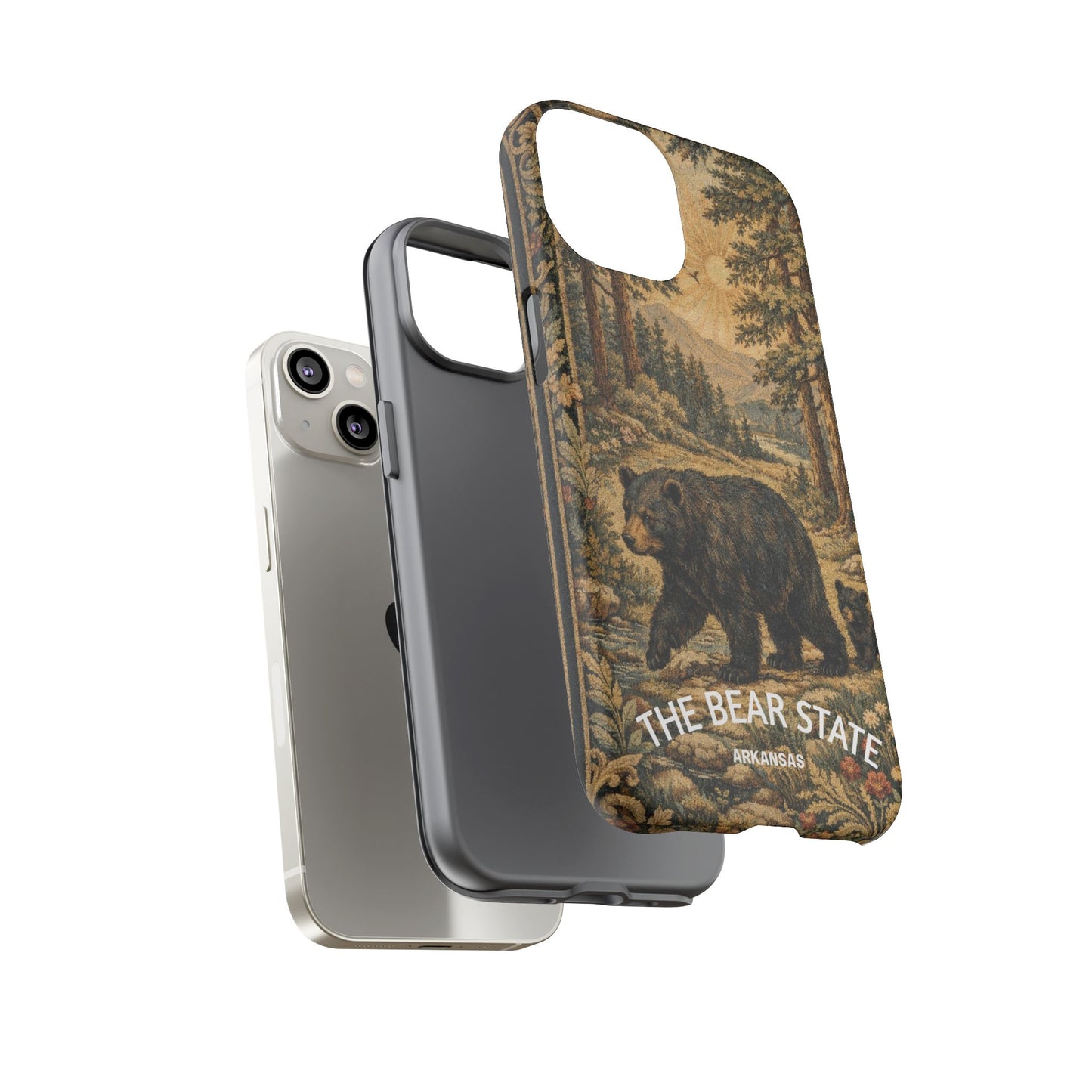 The Bear State Arkansas Vintage Forest Tough Phone Case for iPhone