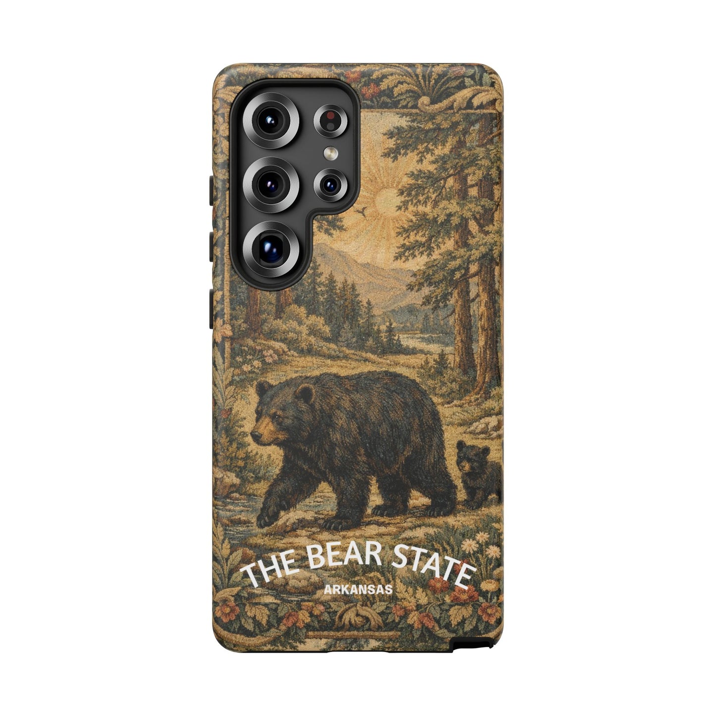 The Bear State Arkansas Vintage Forest Tough Phone Case for Samsung Galaxy Phones