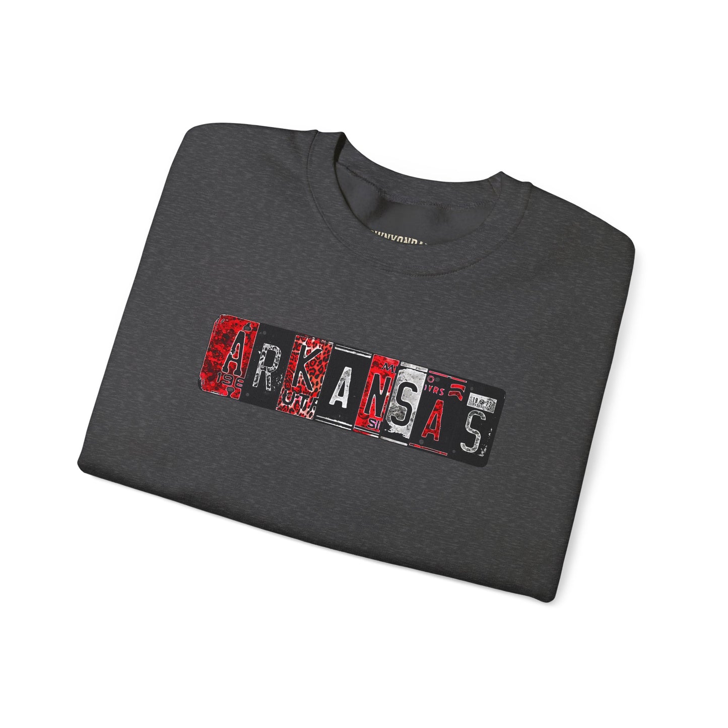 Arkansas License Plate Crewneck Sweatshirt