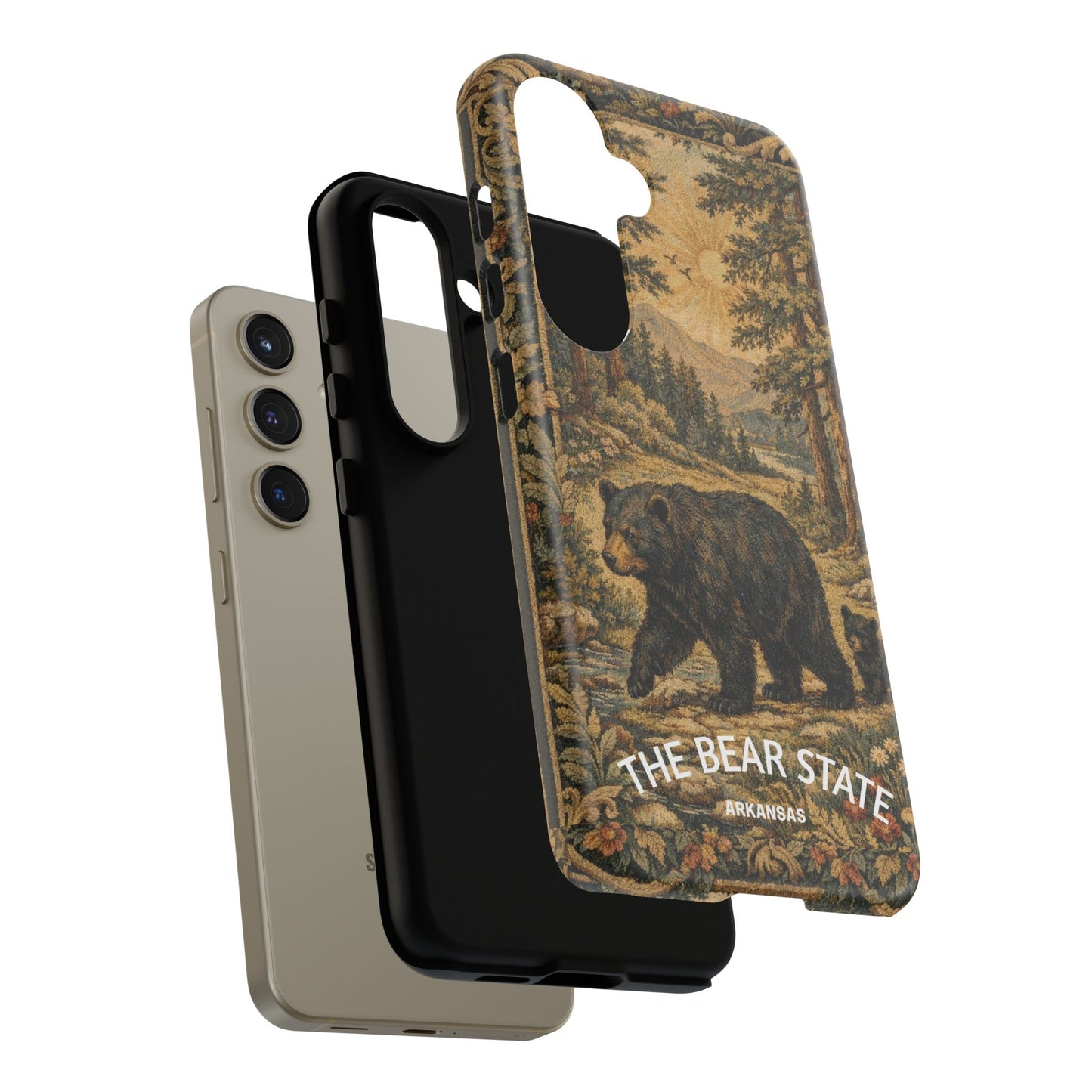 The Bear State Arkansas Vintage Forest Tough Phone Case for Samsung Galaxy Phones