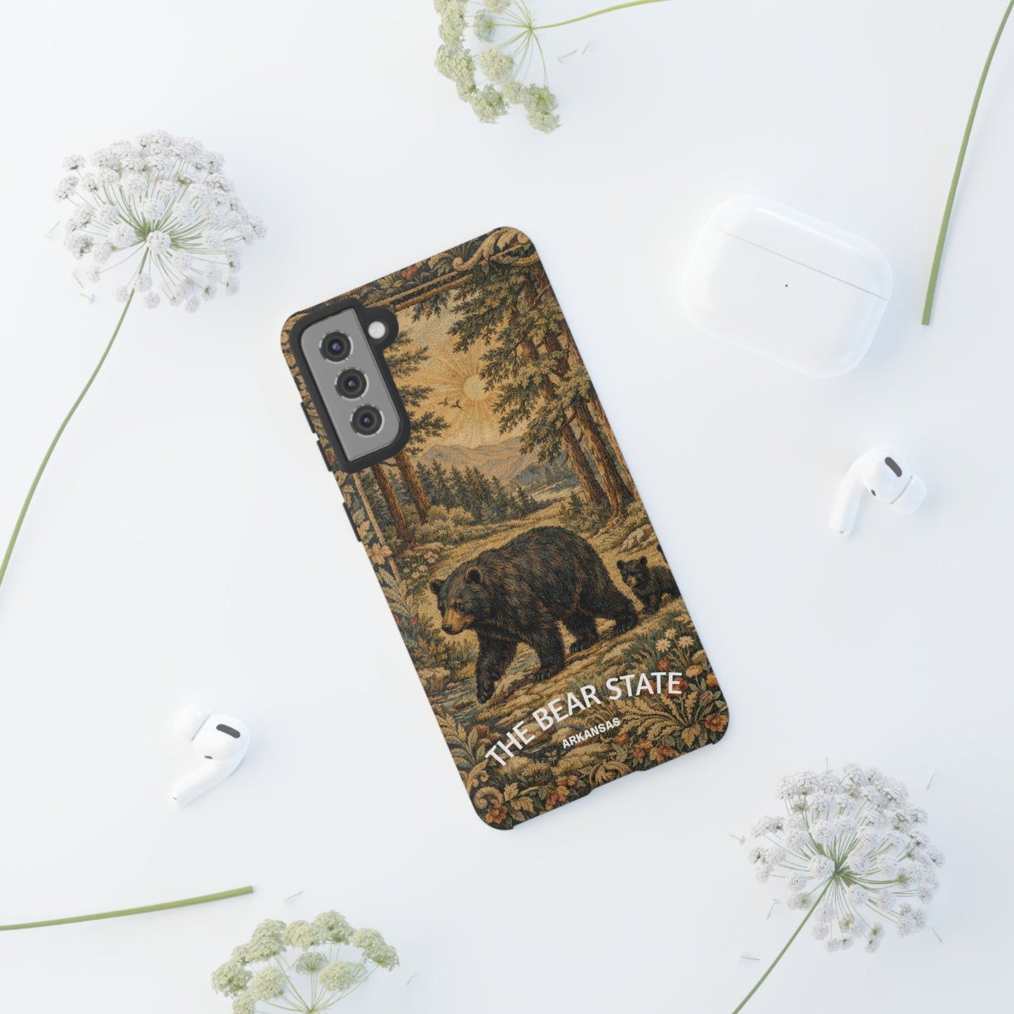 The Bear State Arkansas Vintage Forest Tough Phone Case for Samsung Galaxy Phones