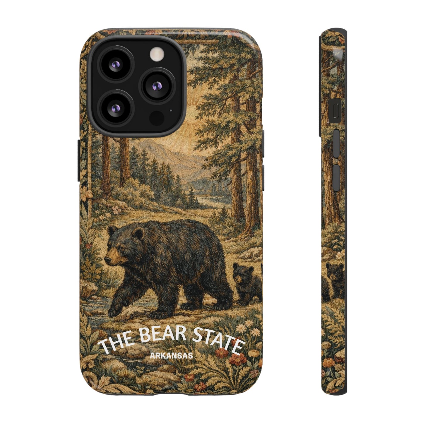 The Bear State Arkansas Vintage Forest Tough Phone Case for iPhone