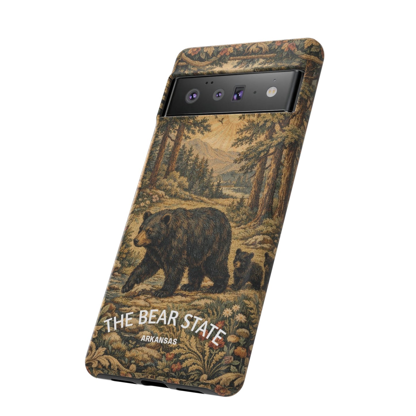 The Bear State Arkansas Vintage Forest Tough Phone Case for Google Pixel Phones