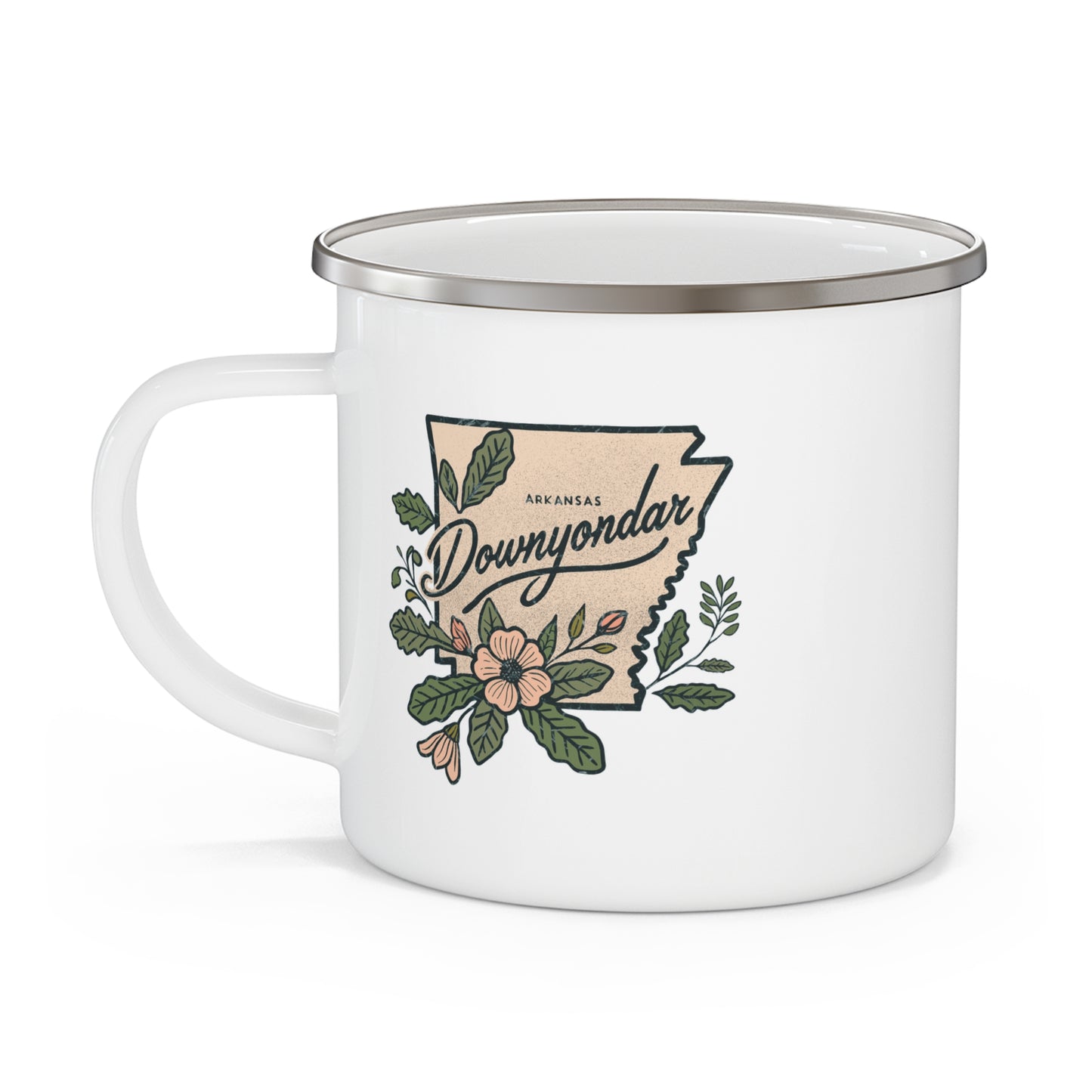 DownYondAR Floral Natural State Enamel Camping Mug