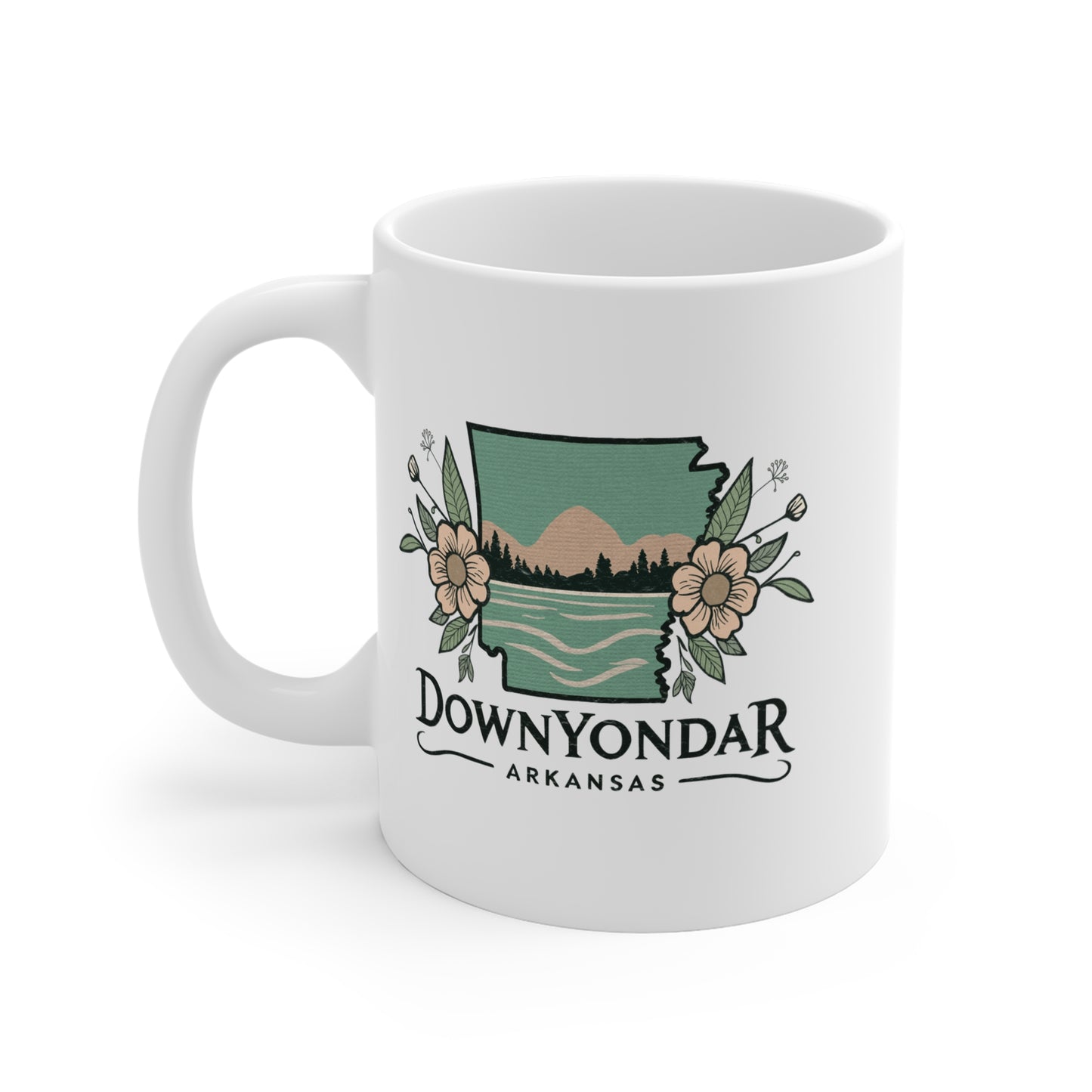 DownYondAR Arkansas Natural State Floral Ceramic Mug 11oz