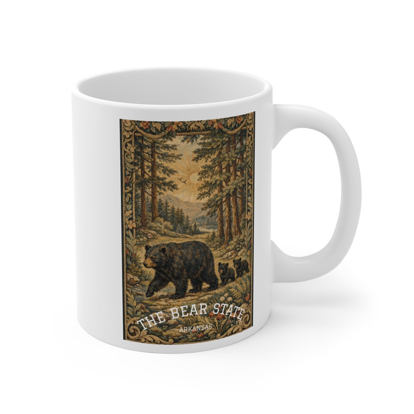 Bear State Mug — Vintage Forest Bear Family 11oz Coffee Cup