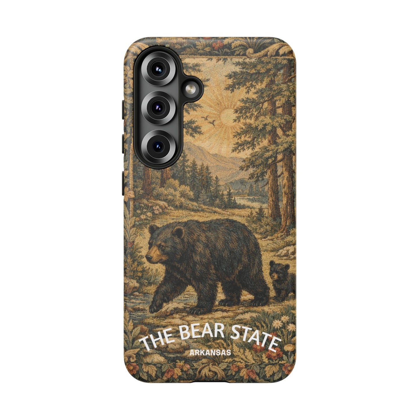 The Bear State Arkansas Vintage Forest Tough Phone Case for Samsung Galaxy Phones