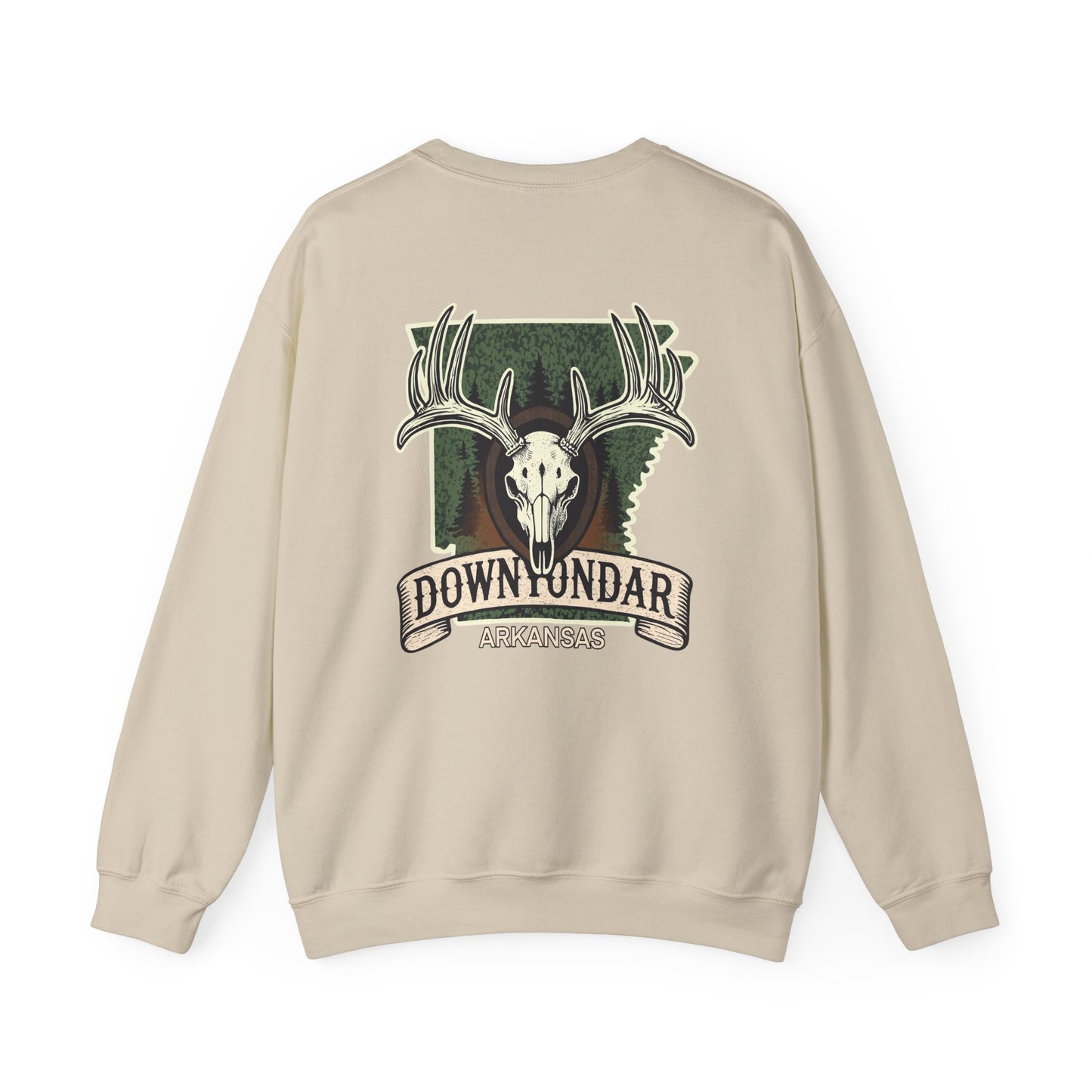 Deer Skull European Mount Arkansas Hunting Unisex Heavy Blend™ Crewneck Sweatshirt