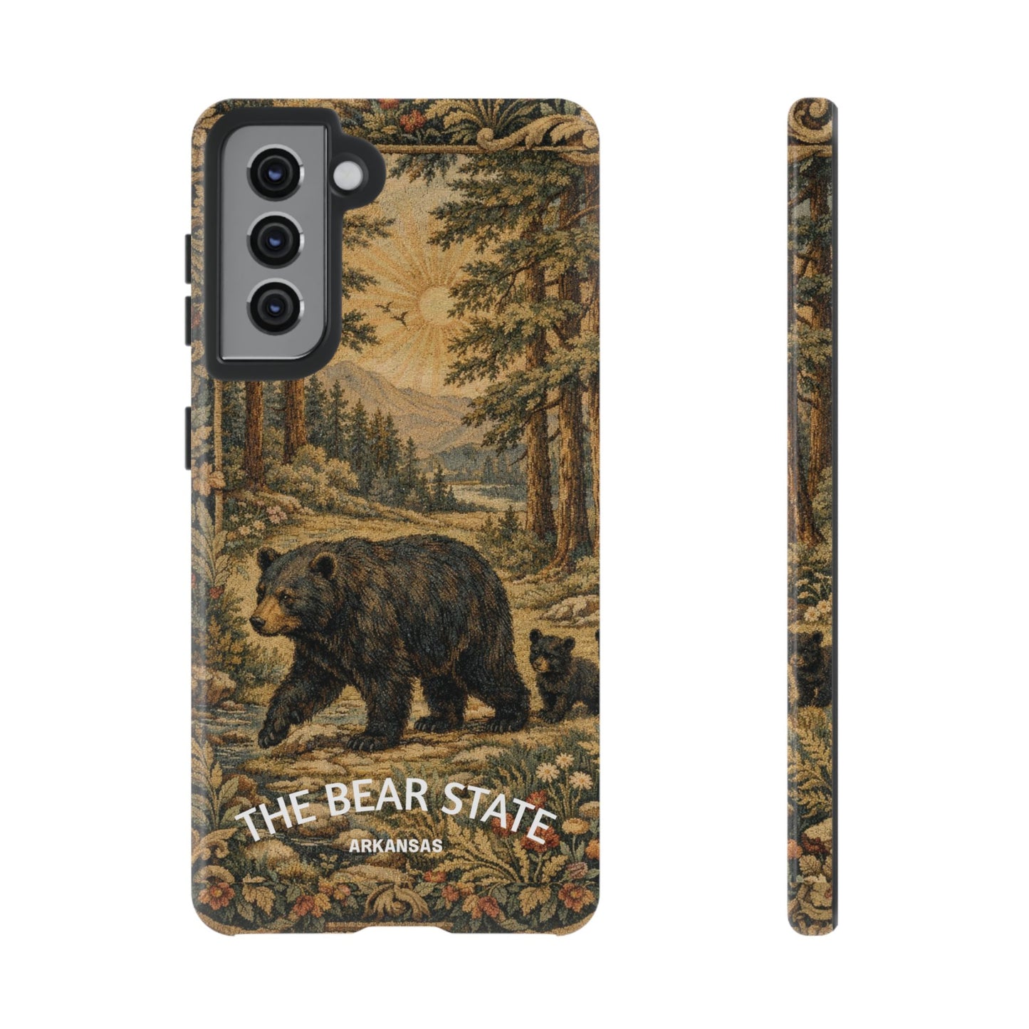 The Bear State Arkansas Vintage Forest Tough Phone Case for Samsung Galaxy Phones