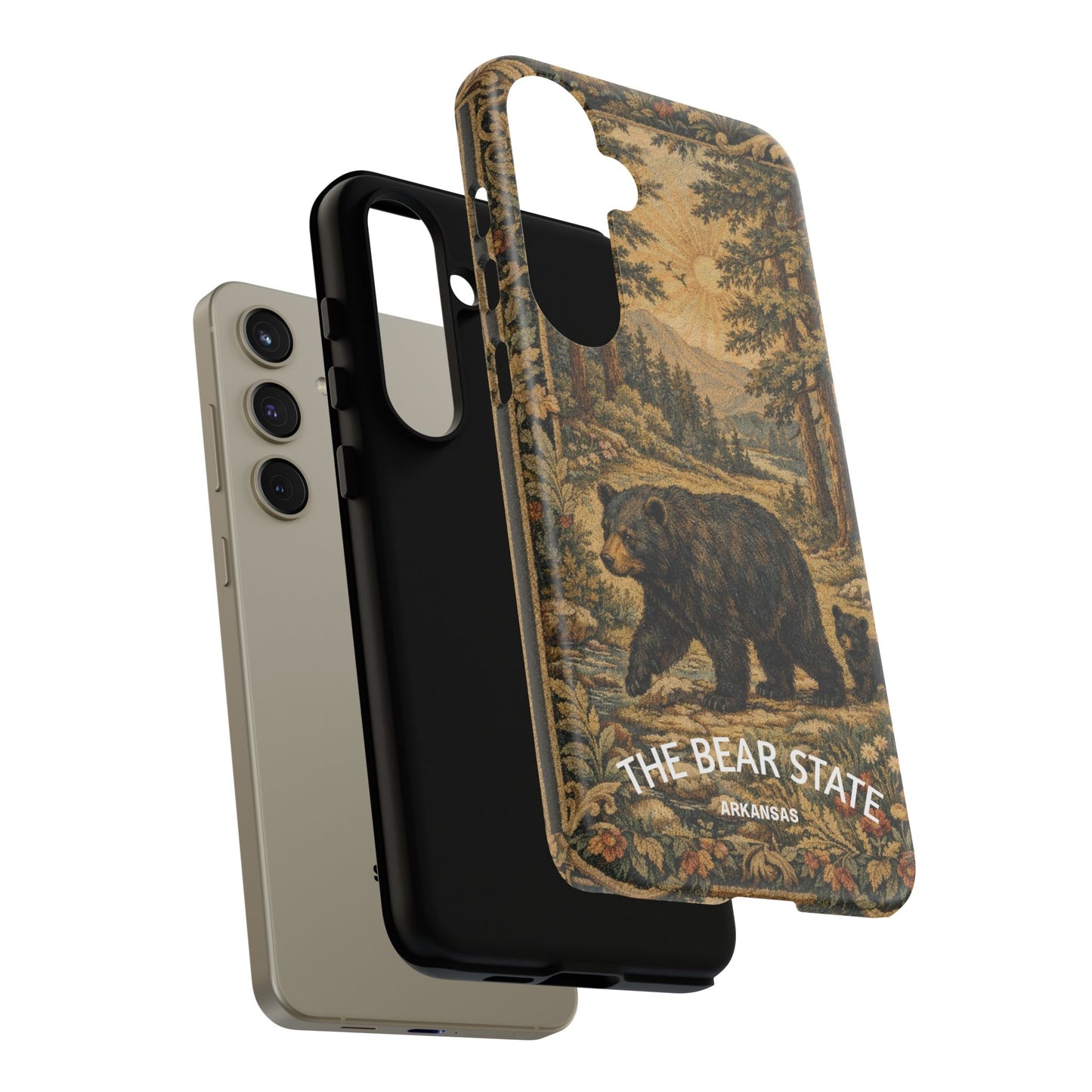The Bear State Arkansas Vintage Forest Tough Phone Case for Samsung Galaxy Phones